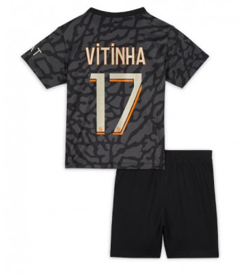 Paris Saint-Germain Vitinha Ferreira #17 Koszulka Trzecich Dziecięca 2023-24 Krótki Rękaw (+ Krótkie spodenki)